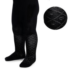 T34-BLK: Black Shiny Diamond Tights (0-6 Months)